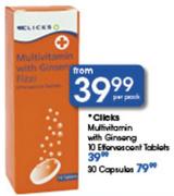 Clicks Multivitamin With Ginseng 10 Effervescent Tablets Per Pack