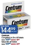 Centrum Complate A To Zino 60Tablets Per Pack