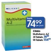 Clicks Multivitamin A-Z 30 Tablets Per Pack