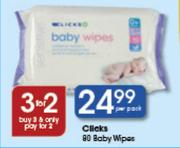 Clicks 80 Baby Wipes