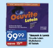 Bausch & Lomb Ocuvite Lutein Multivitamin Tablets-60's