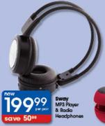 Sway MP3 Player & Radio Headphones-Per Pair