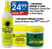 Jamaloon Mango & Lime Shampoo,Coctus Gro,Gel,Creme Wax Or Grow Spray Each