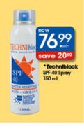 Techniblook SPF 40 Spray-150ml Each