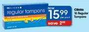 Clicks 16 Regular Tampons