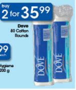 Dove 80 Cotton Rounds-2's