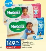 Huggies Gold Disposable Nappies Jumbo Pack For Boys Or Girls-Per Pack 