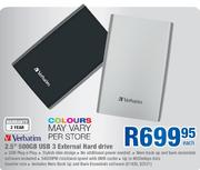 Verbatim 2.5" USB 3 External Hard Drive-500GB Each