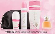 Yardley White Satin Gift Set & Vanity Bag-Each