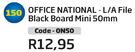 Office National L/A File Black Board Mini 50mm(ON50)