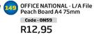 Office National L/A File Peach Board A4 75mm(ON59)