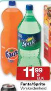 Fanta/Sprite Verskeidenheid-2ltr Elk