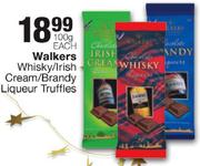 Walkers Whisky/Irish Cream/Brandy Liqueur Truffles-100g Each