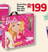 Barbie Play Storage Box With Chic Doll