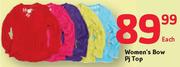 Women's Bow Pj Top-Each.