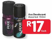 Axe Deodrant Assorted-150ml Each