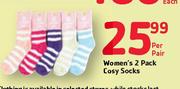 Women's 2 Pack Cosy Socks-Per Pair