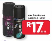 Axe Deodorant Assorted-150ml Each