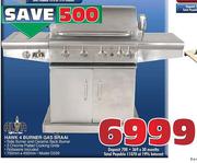 Alva Hawk 4 Burner Gas Braai-750mm x 450mm (G539)