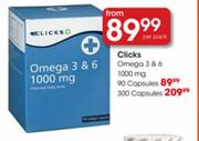 Clicks Omega 3 & 6-300 caps