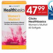Clicks Healthbasics Woman's Multivit-60 Softgets