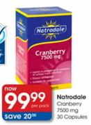 Natrodale Cranberry 7500mg-30 Capsules
