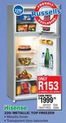 Hisense Metallic Top Freezer-220ltr