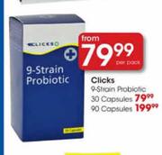 Clicks 9-Strain Probiotic Capsules-30's