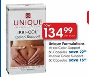 Unique Formulations Irri-Col-e Colon Support Capsules-60's