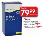Clicks 9-Strain Probiotic Capsules-90's