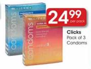 Clicks Pack Of 3 Condoms