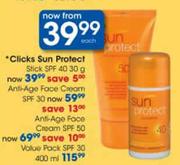 Clicks Sun Protect Stick SPF 40-30g Each