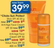 Clicks Sun Protect Anti-Age Face Cream SPF 30-Each