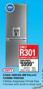 Defy C360 Ltr Gross Metallic Combi-Fridge