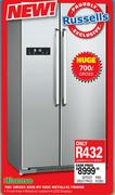 Hisense 700 Ltr Gross Side-By-Side Metallic Fridge