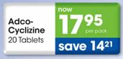 Adco Cyclizine 20 Tablets-Per Pack