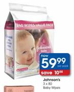 Johnson's Baby Wipes-3x80's
