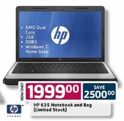 HP 635 Notebook And Bag