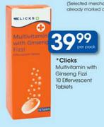 Clicks Multivitamin With Ginseng Fizzi Effervescent Tablets-10's