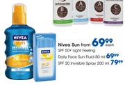 Nivea Sun SPF 50+ Light Feeling Daily Face Sun Fluid-50ml Each