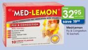 Med-Lemon Flu & Congestion Sachets-10's