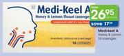 Medi-Keel A Honey & Lemon Lozenges-16's