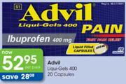 Advil Liqui Gels 400-20 Caps Pack
