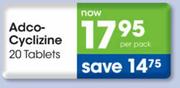 Adco Cyclizine Tablets-20 per pack