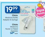 Clicks Medicine Bottle Adaptor & Syringe-Per Pack