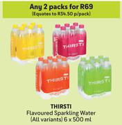 Thirsti Flavoured Sparkling Water (All Variants)-For 2 x 6 x 500ml