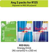 Red Bull Energy Drink (All Variants)-For 2 x 4 x 250ml