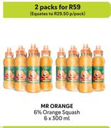 Mr Orange 6% Orange Squash-For 2 x 6 x 300ml