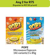Popz Microwave Popcorn (All Variants)-For 2 x 3 x 85g