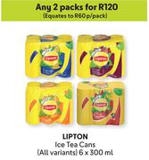 Lipton Ice Tea Cans (All Variants)-For 2 x 6 x 300ml